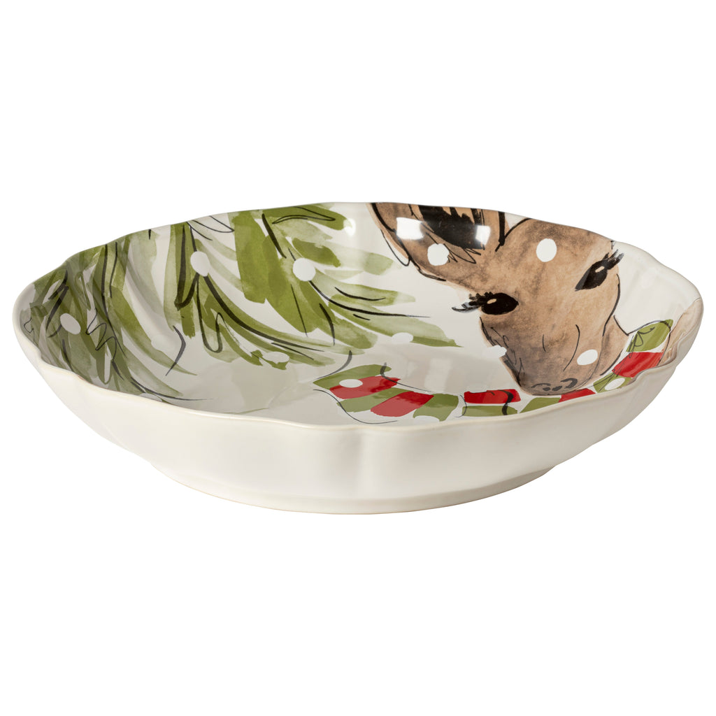 Deer Friends Low Serving Bowl