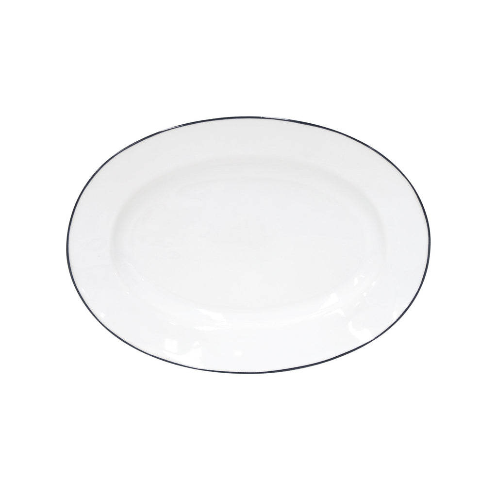 Beja Oval Platter (White with Blue)