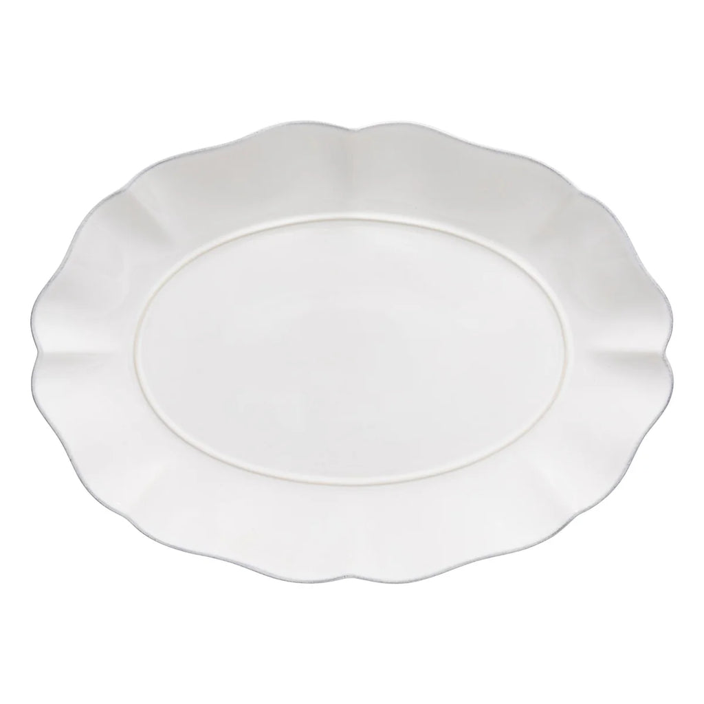 Rosa Large Oval Platter - White