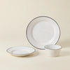 Beja 12-Piece Dinnerware Set with Bowl  (White with Blue)