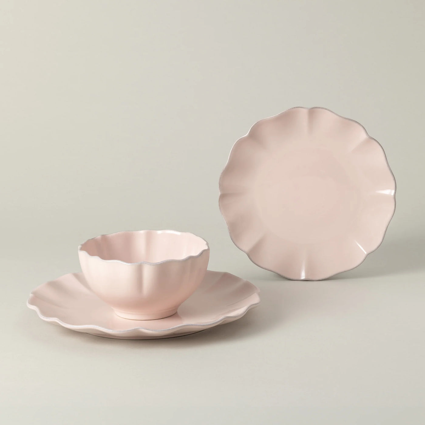 Rosa 12-Piece Dinnerware Set with Bowl  (Rosé Pink)