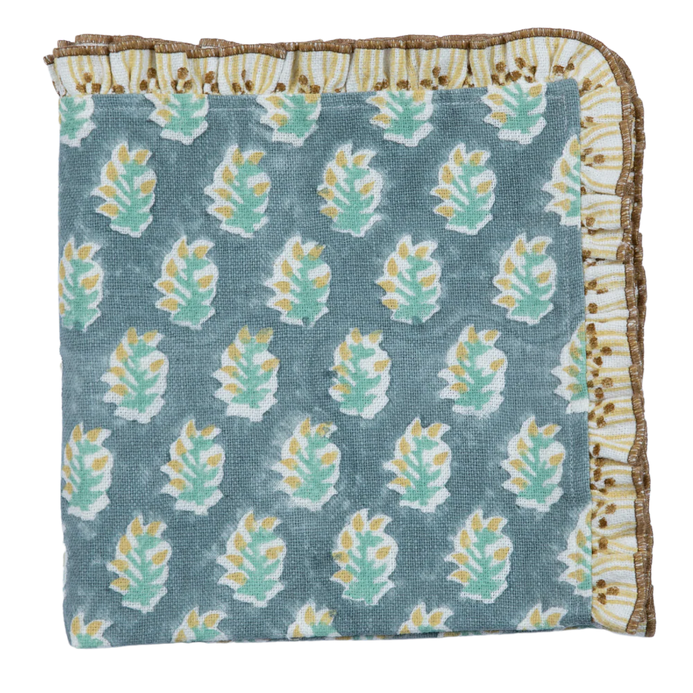 Woodland Fern Block Print Table Linens