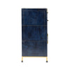 The Atticus Cabinet – Midnight Blue Leather & Brass
