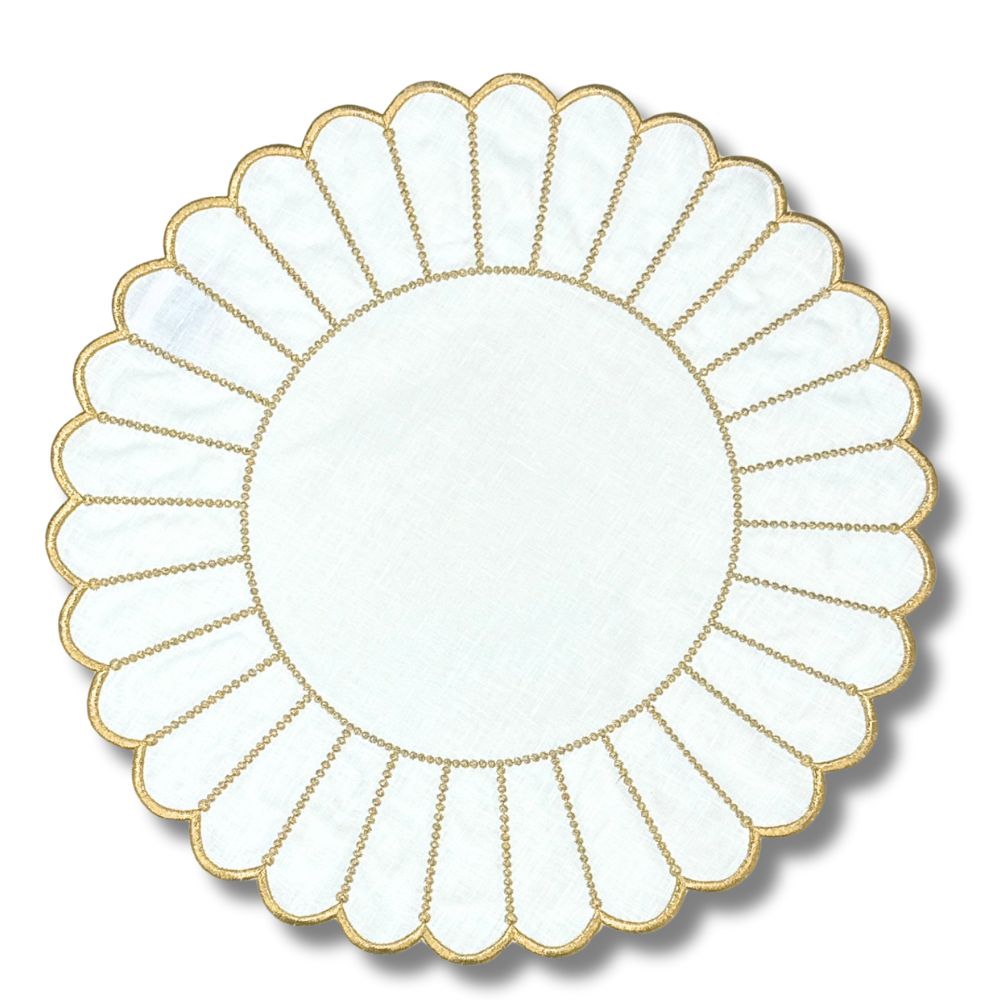 Pippa Placemats – White/Gold (Set of 4)