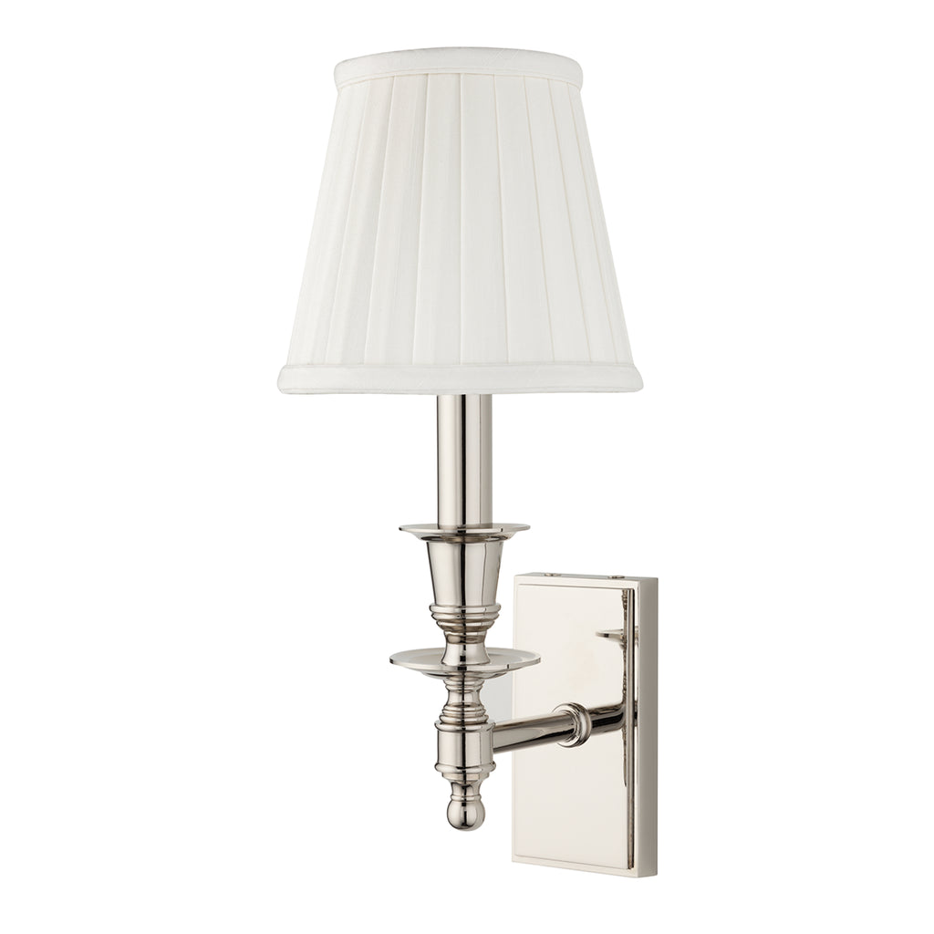Ludlow Wall Sconce in Polished Nickel - traditional lighting solid brass