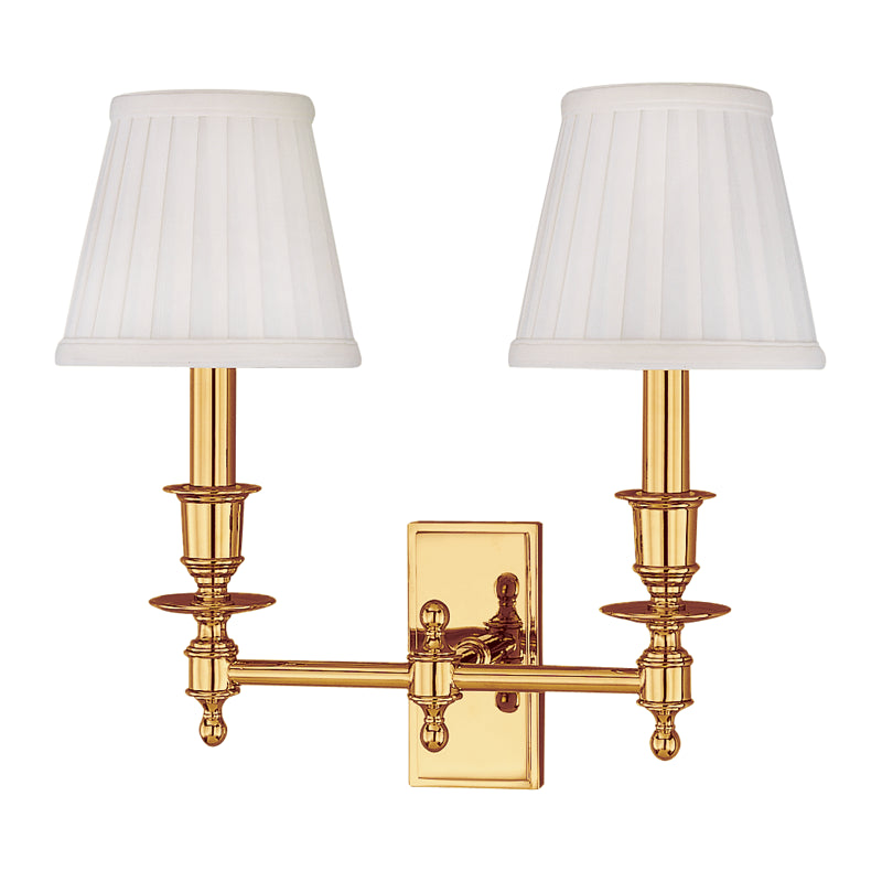 Ludlow Double Wall Sconce in Polished Nickel - brass traditional lighting