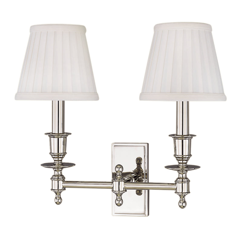 Ludlow Double Wall Sconce in Polished Brass - brass traditional lighting