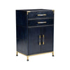The Atticus Cabinet – Midnight Blue Leather & Brass