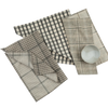 Midnight Check Block Print Table Linens