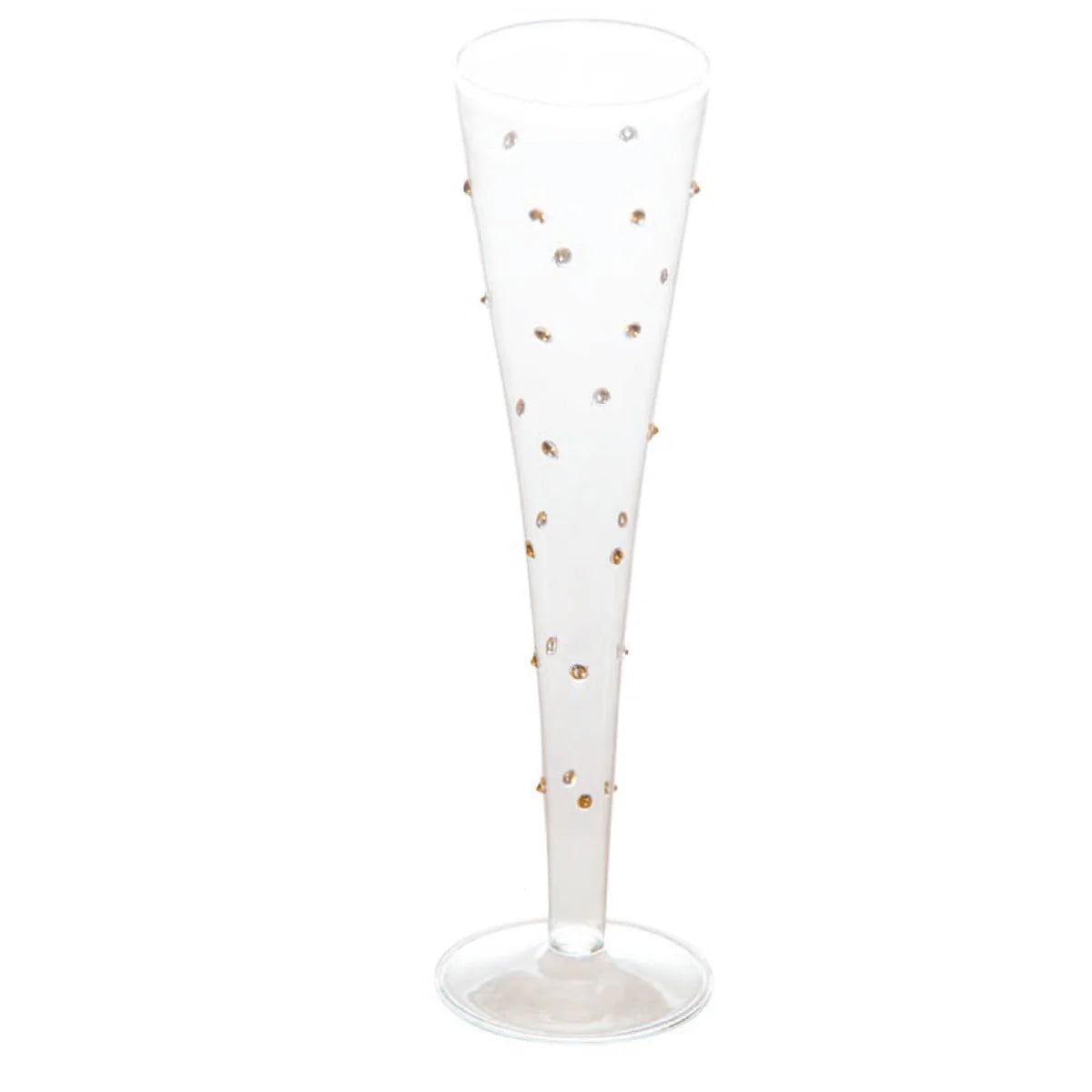 Gatsby Champagne Flute, Gold Dots (Set of 4)
