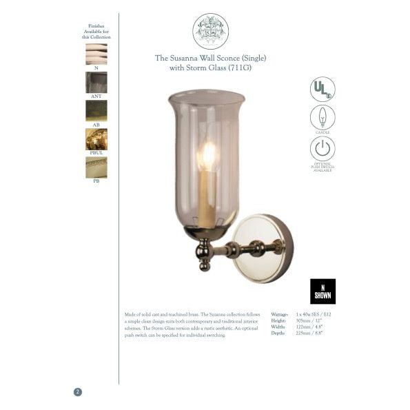 The Suzanna Storm Glass Wall Sconce