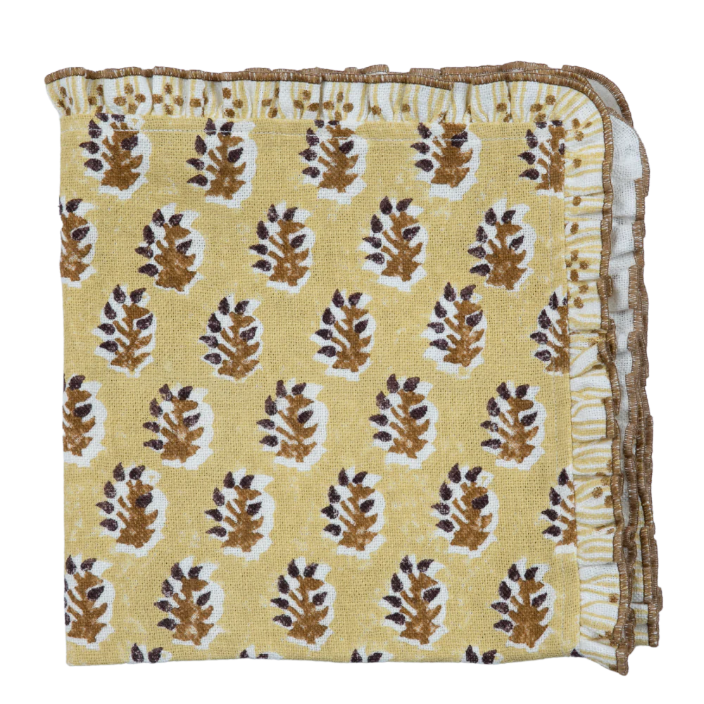 Golden Meadow Block Print Table Linens