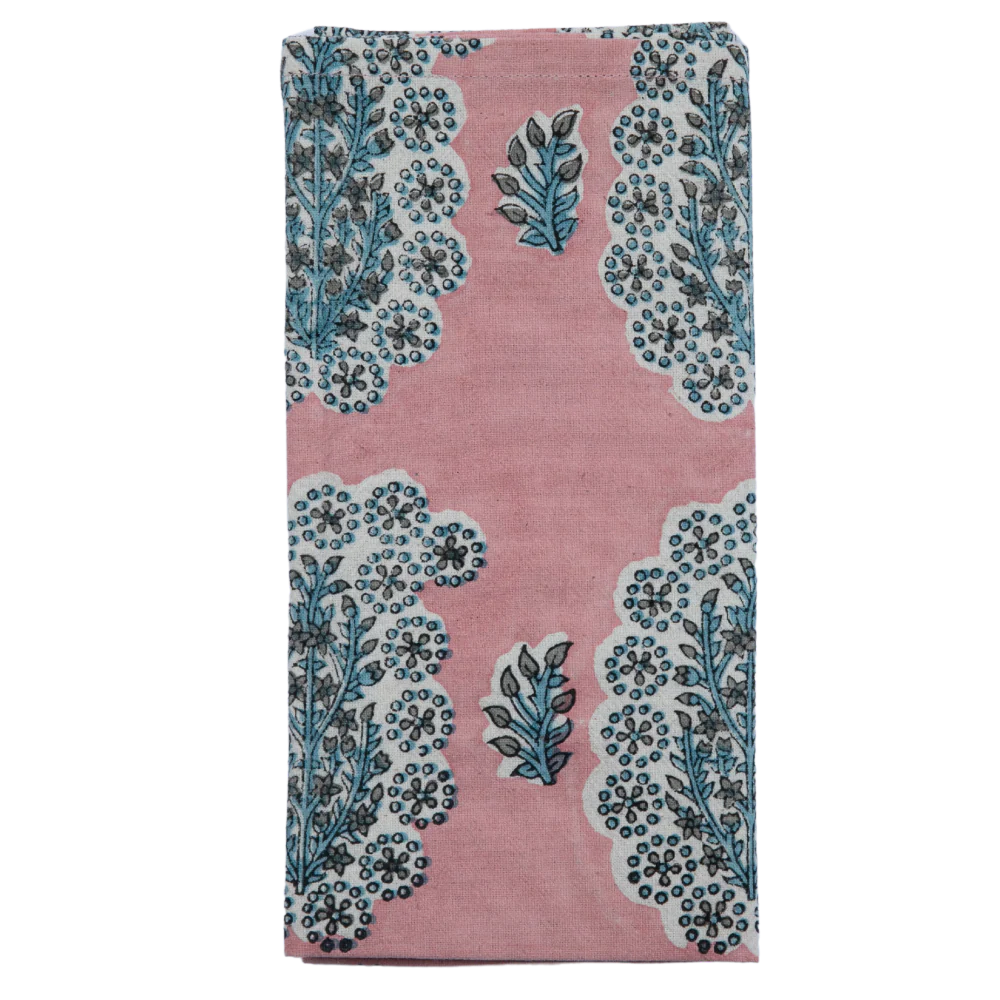 Wild Orchid Block Print Table Linens