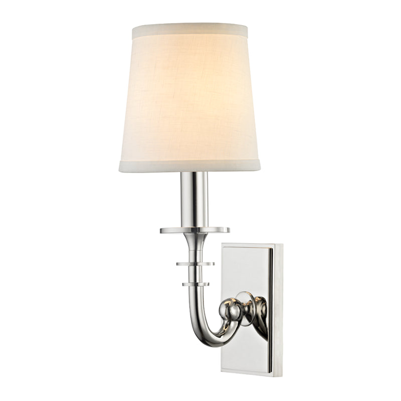 Carroll Wall Sconce in Polished Nickel - coastal lighting solid brass