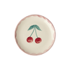Ceramic Cake Plate with Hand Painted Cherries