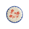 Ceramic Cake Plate with Hand Painted Vintage Flower