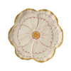 Ceramic Flower Shaped Side Plate with Yellow Border