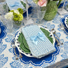 Blue Satin Bow Napkin Ties - (Set of 4)