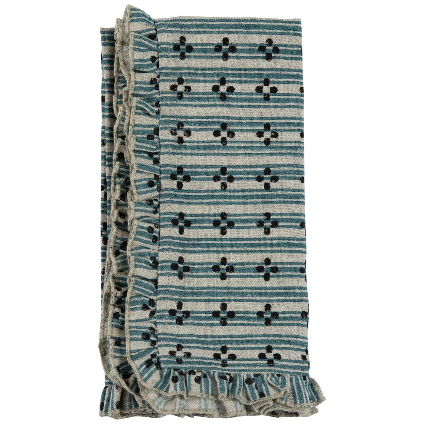 Meadow Ruffle Block Print Table Linens