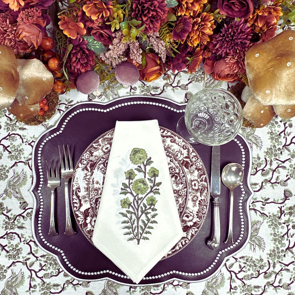 Sage Toile de Jouy Birds - Tablecloth