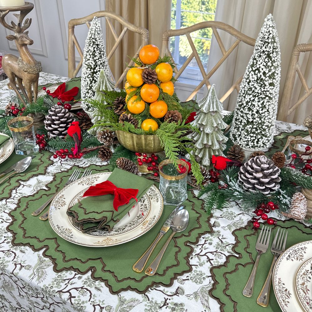 Sage Toile de Jouy Birds - Tablecloth