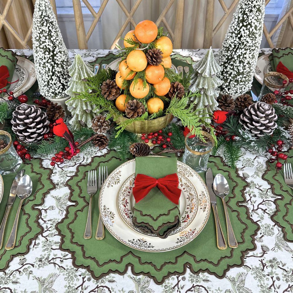 Sage Toile de Jouy Birds - Tablecloth