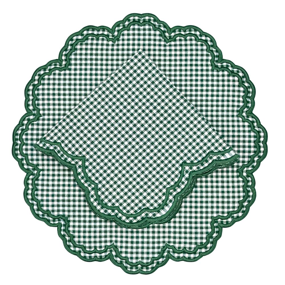 Bettina Placemat – Dark Green Gingham (Set of 4)