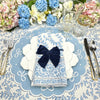 Blue Velvet Bow Napkin Ties (Set of 4)