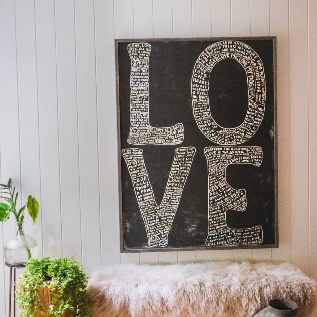 L‑O‑V‑E Art Print – Grey Wood