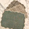Charcoal Plaid Block Print Table Linens