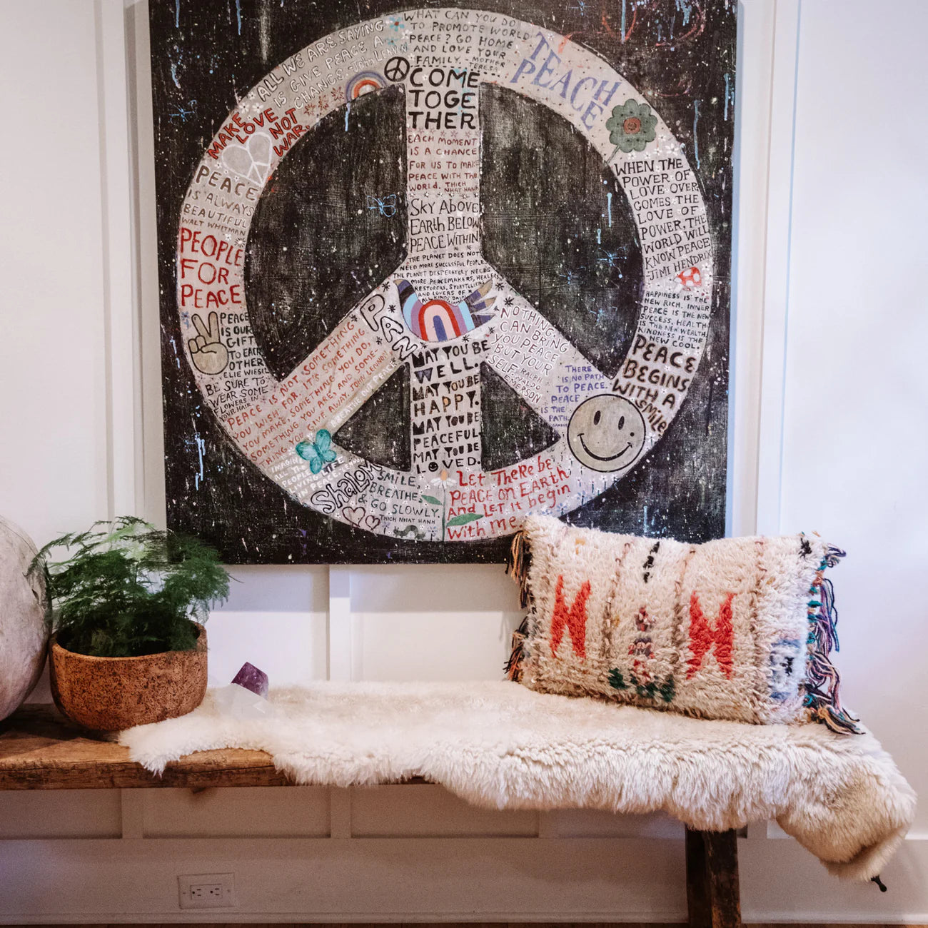 Choose Peace Art Print – Grey Wood