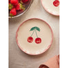 Ceramic Cake Plate with Hand Painted Cherries