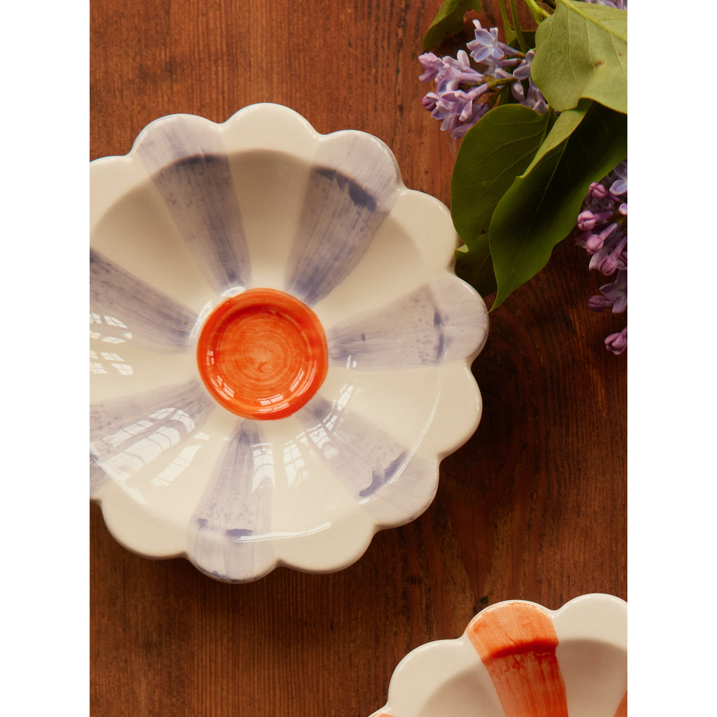 Lavender Stripe Dipping Bowl