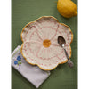 Ceramic Flower Shaped Side Plate with Yellow Border