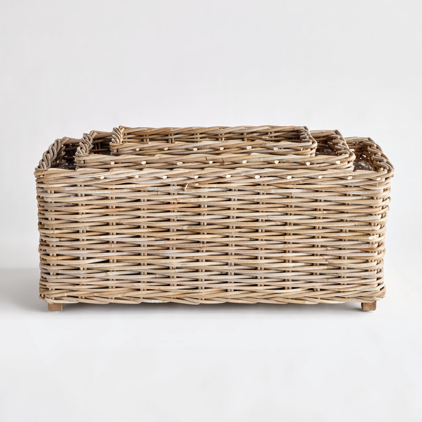 Haley Rectangular Woven Planters – Set of 3