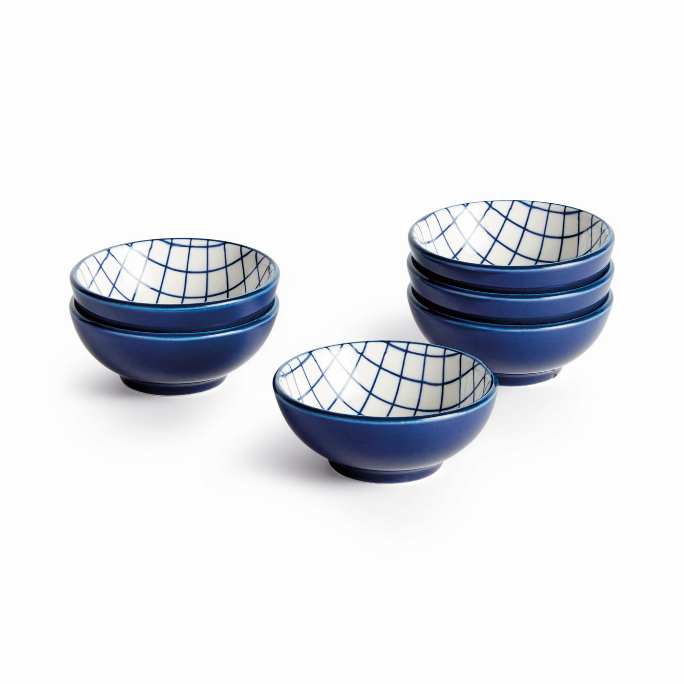 Harbor Check Dip Bowls, Set of 6