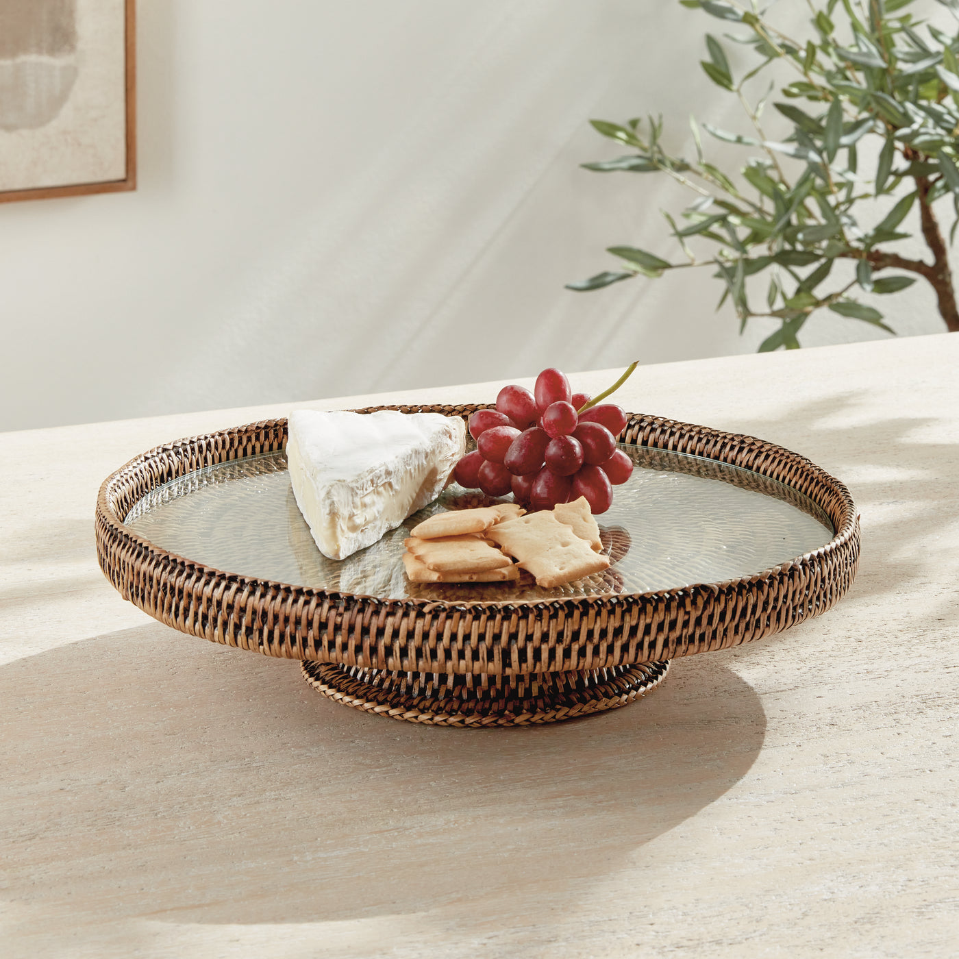 Burma Rattan Serving Stand