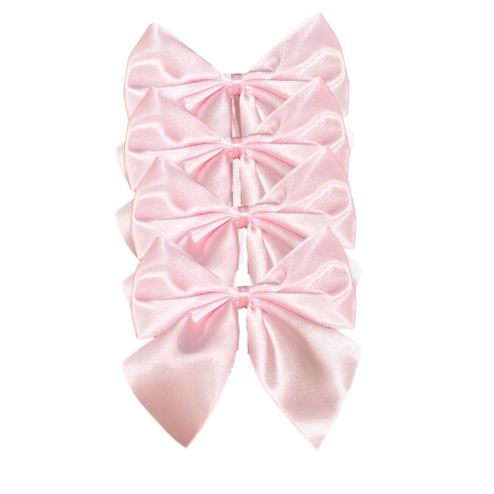 Pink Satin Bow Napkin Ties - (Set of 4)