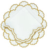 Lillian Napkin – White/Gold (Set of 4)