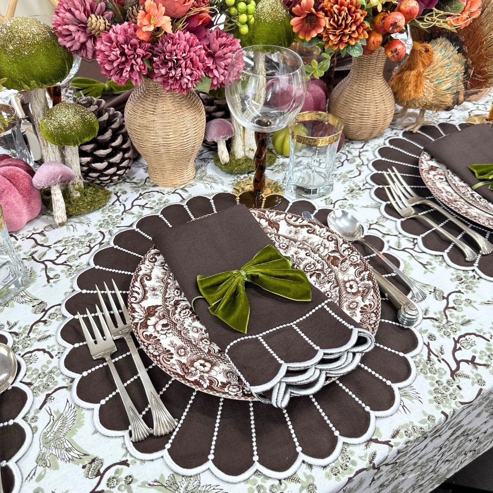 Sage Toile de Jouy Birds - Tablecloth