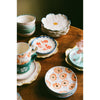 Ceramic Cake Plate with Hand Painted Vintage Flower