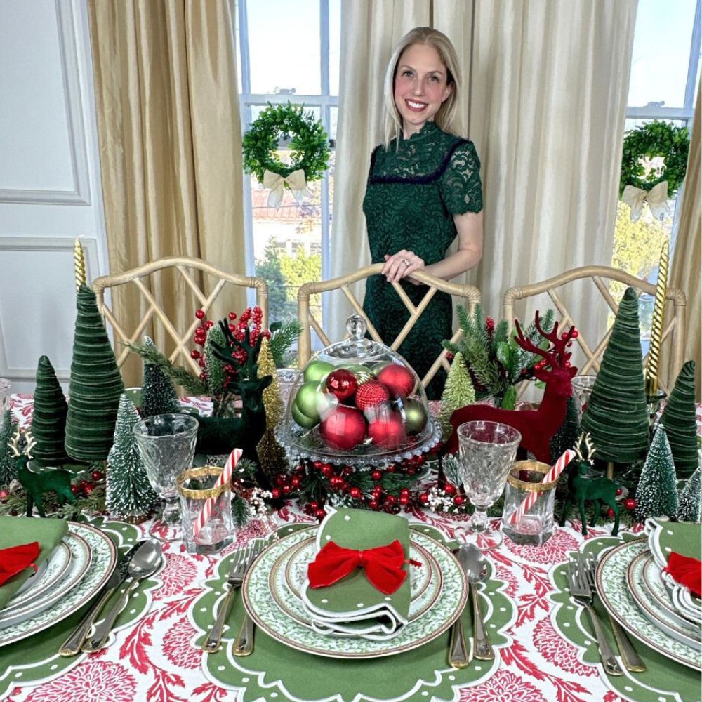 Red, Flowers & Vines - Tablecloth
