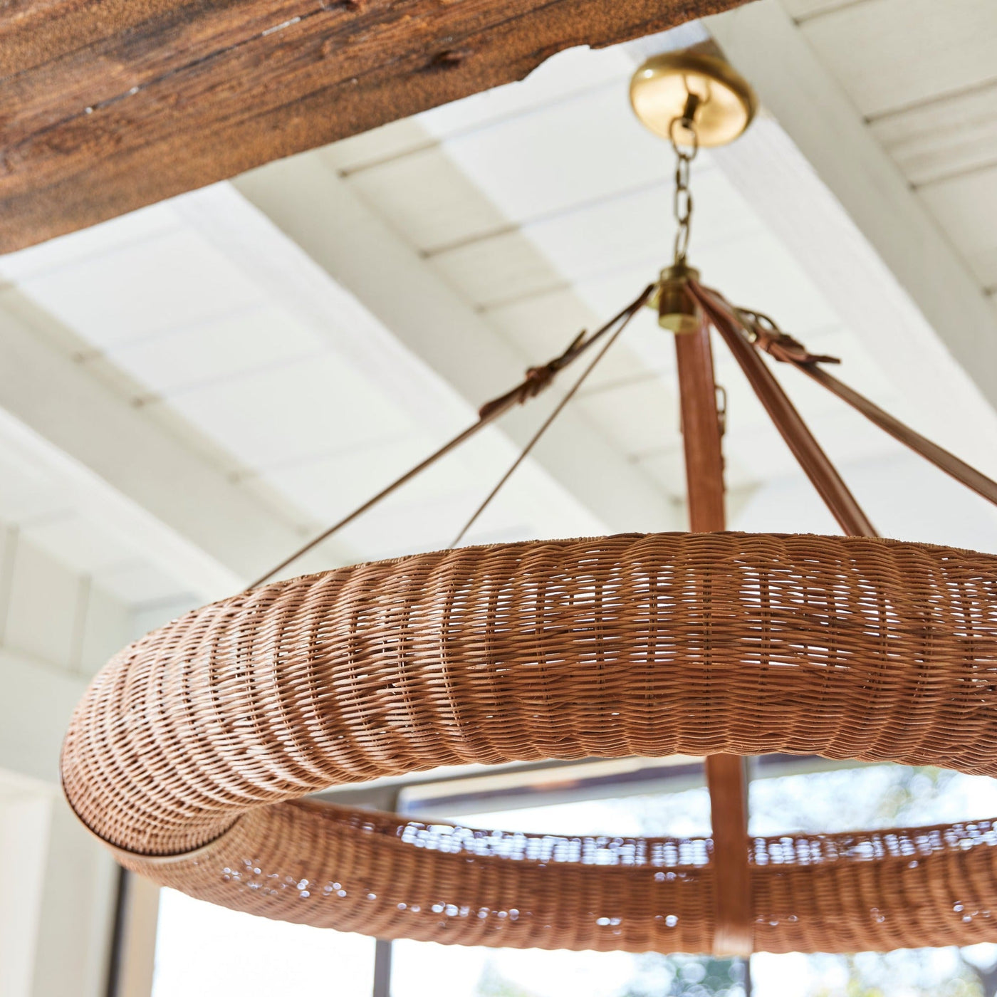 Pampas Rattan Halo Chandelier