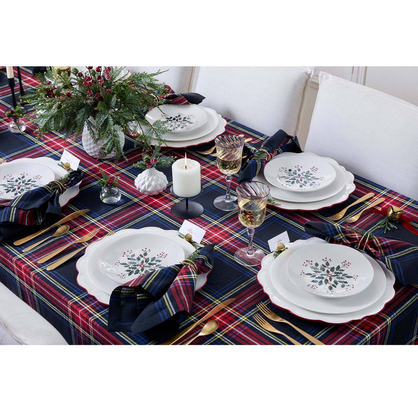 Stewart Plaid Table Throw