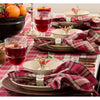 Burgundy Plaid Napkins, Set of 4