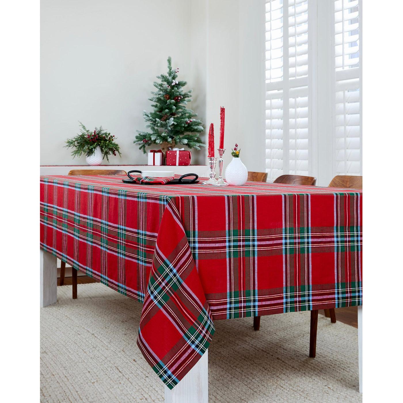 Madras Holiday Plaid Tablecloth