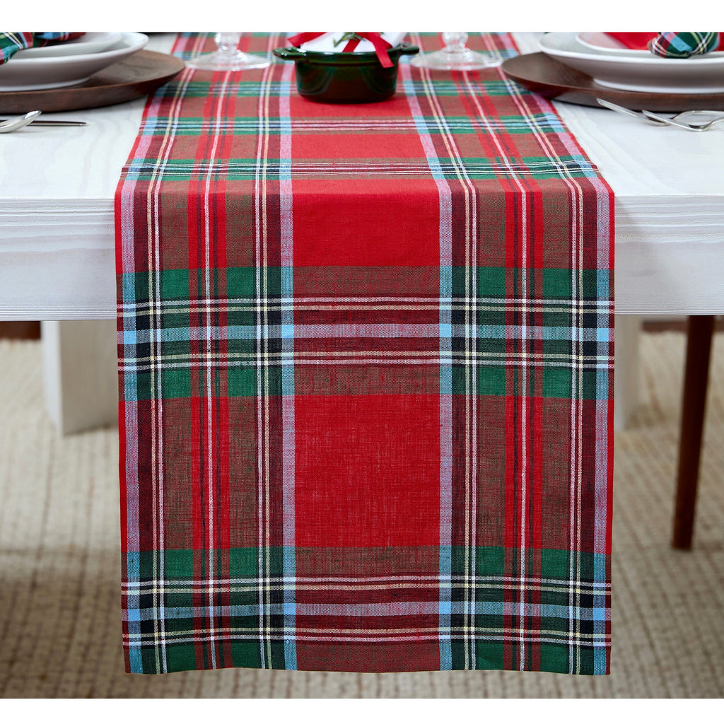 Madras Holiday Plaid Table Runner