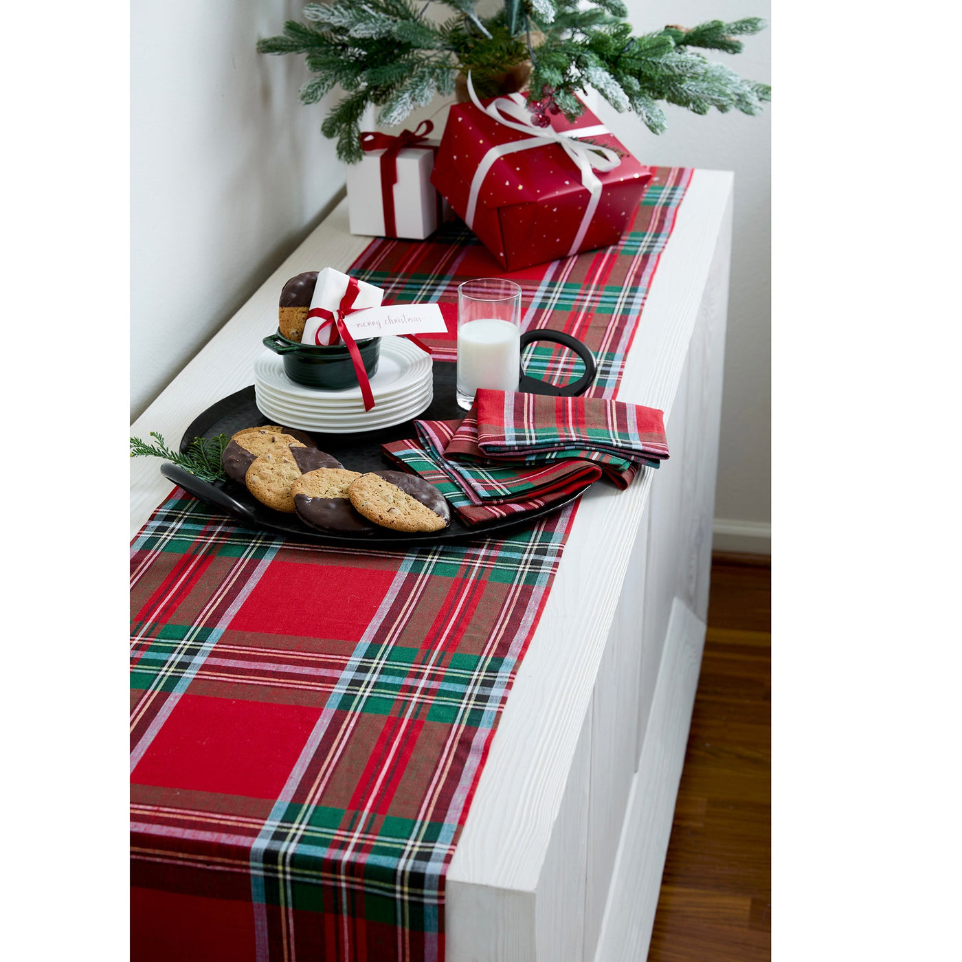 Madras Holiday Plaid Table Runner