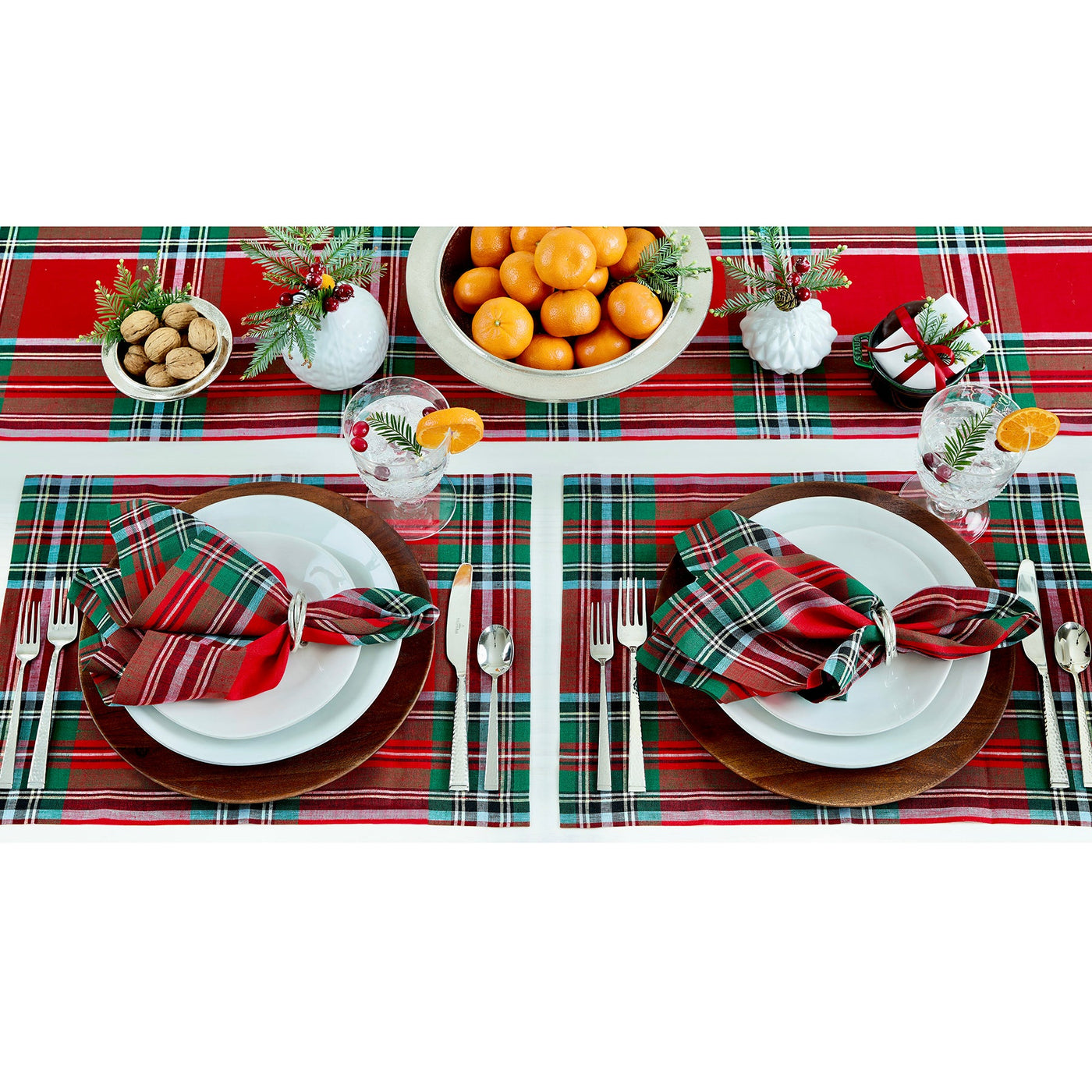 Madras Holiday Plaid Placemats, Set of 4