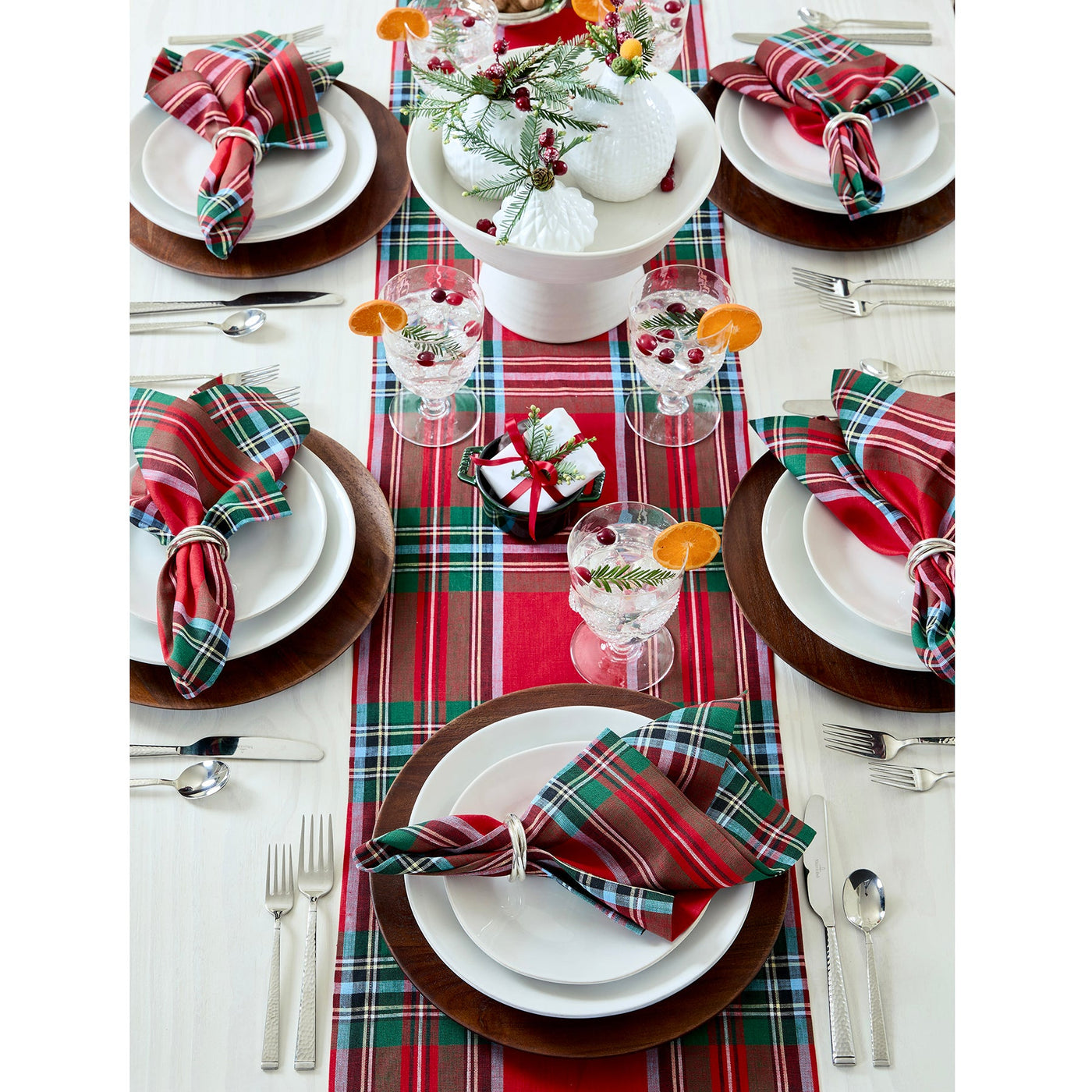 Madras Holiday Plaid Table Runner
